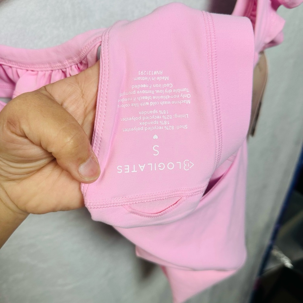 Women’s Pink Ruffle-Strap Crop Tank Top - Picture 5 of 6